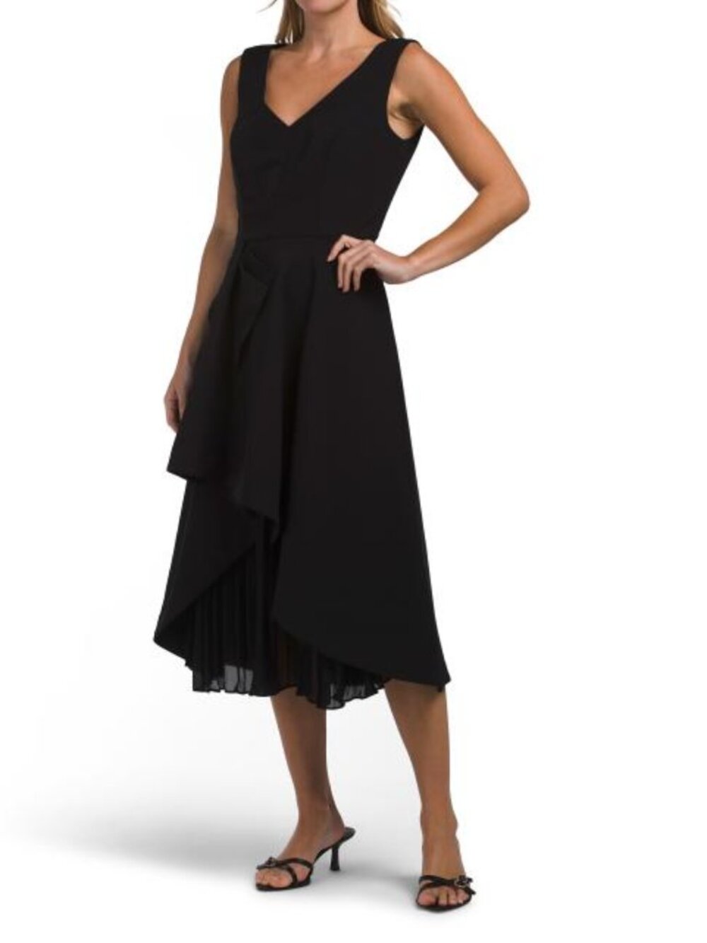 KAY UNGER Black Begonia Midi Dress